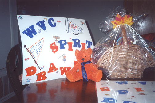 goodies basket, spirit sign, and Teddy Bear