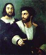 Picture of "Self Portrait with His Fencing Master" by Raphael