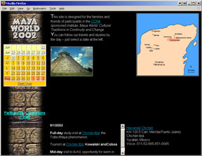 Maya World 2002 homepage