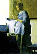 Picture of "Woman in Blue Reading a Letter" 1664 by Vermeer